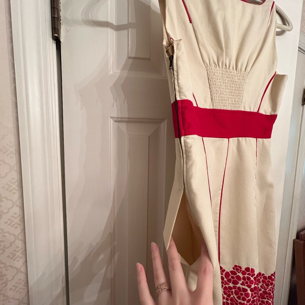 Floreat Cream and Red Floral Midi Dress - Picture 8 of 8